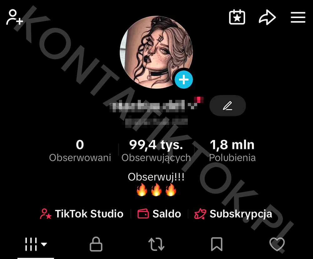 Konto TikTok 99000 obserwujących