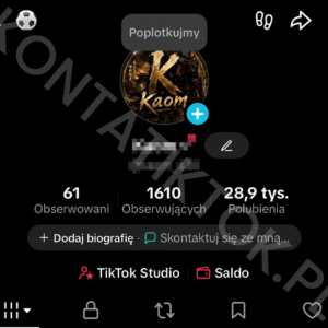 Konto TikTok 1500 obserwujących